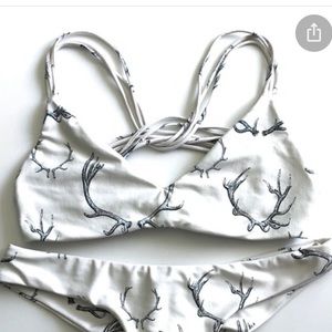 Boys + Arrows Antler Print Bikini Top